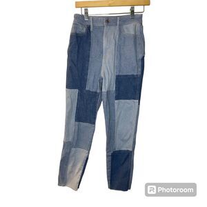 Hollister Patchwork Ultra High-Rise Mom Jeans Vintage Stretch Womens 3R 26 Waist